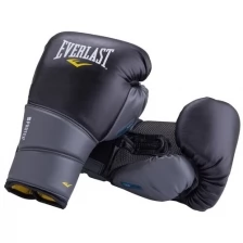 Боксерские перчатки Everlast Боксерские перчатки Everlast тренировочные Protex2 Gel Pu черные 12 унций